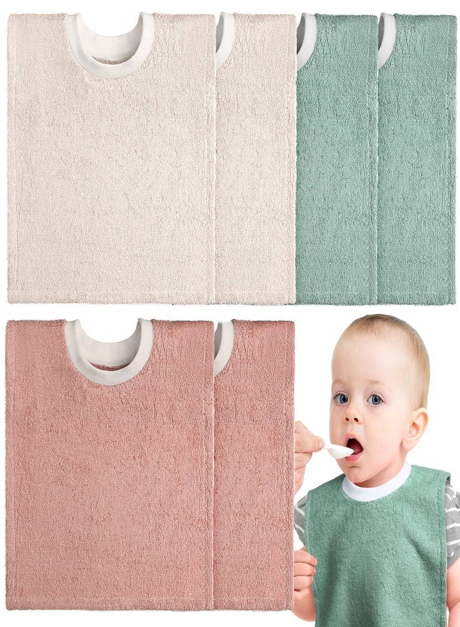 Foaincore 6 Pcs Pullover Baby Bibs Cotton Terry Toddler Absorbent Infant for Feeding and Drooling Towel Bib (Vivid Color) - Image 1